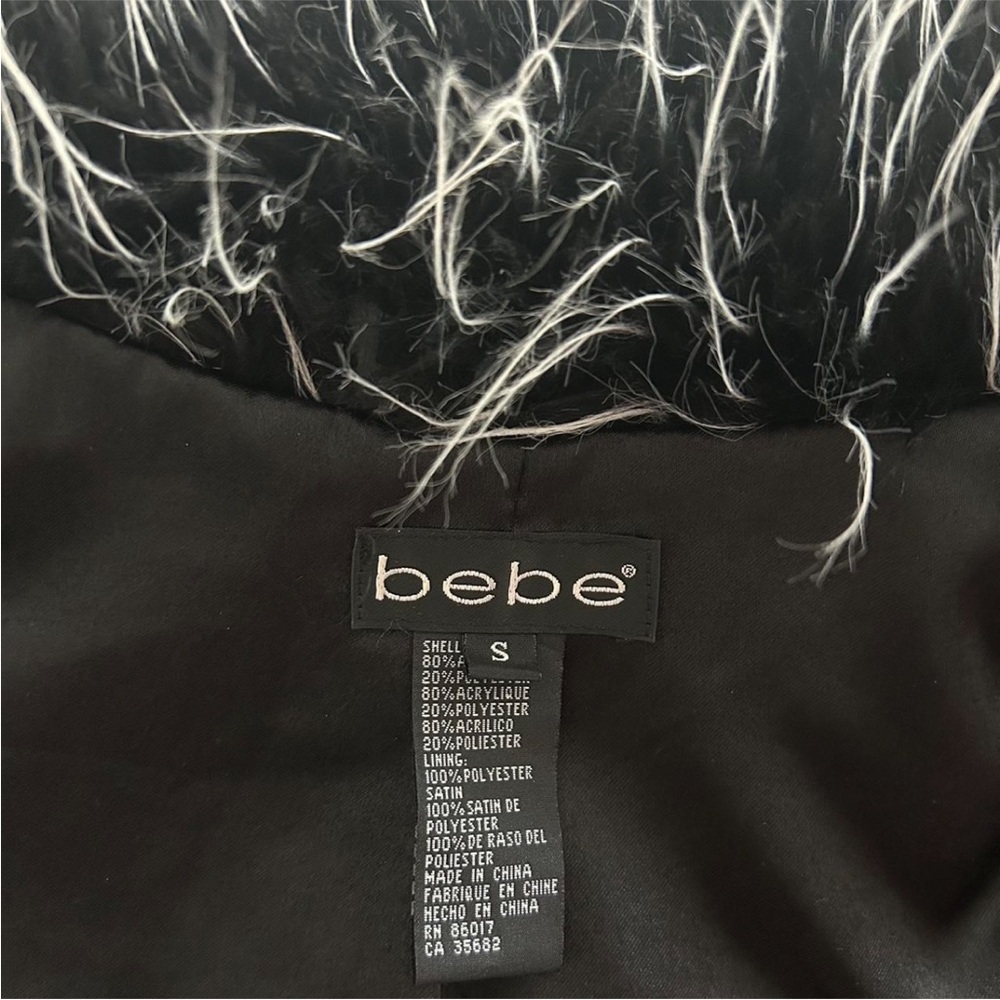 bebe Black and Gray Faux Fur Vest - Picture 3 of 4